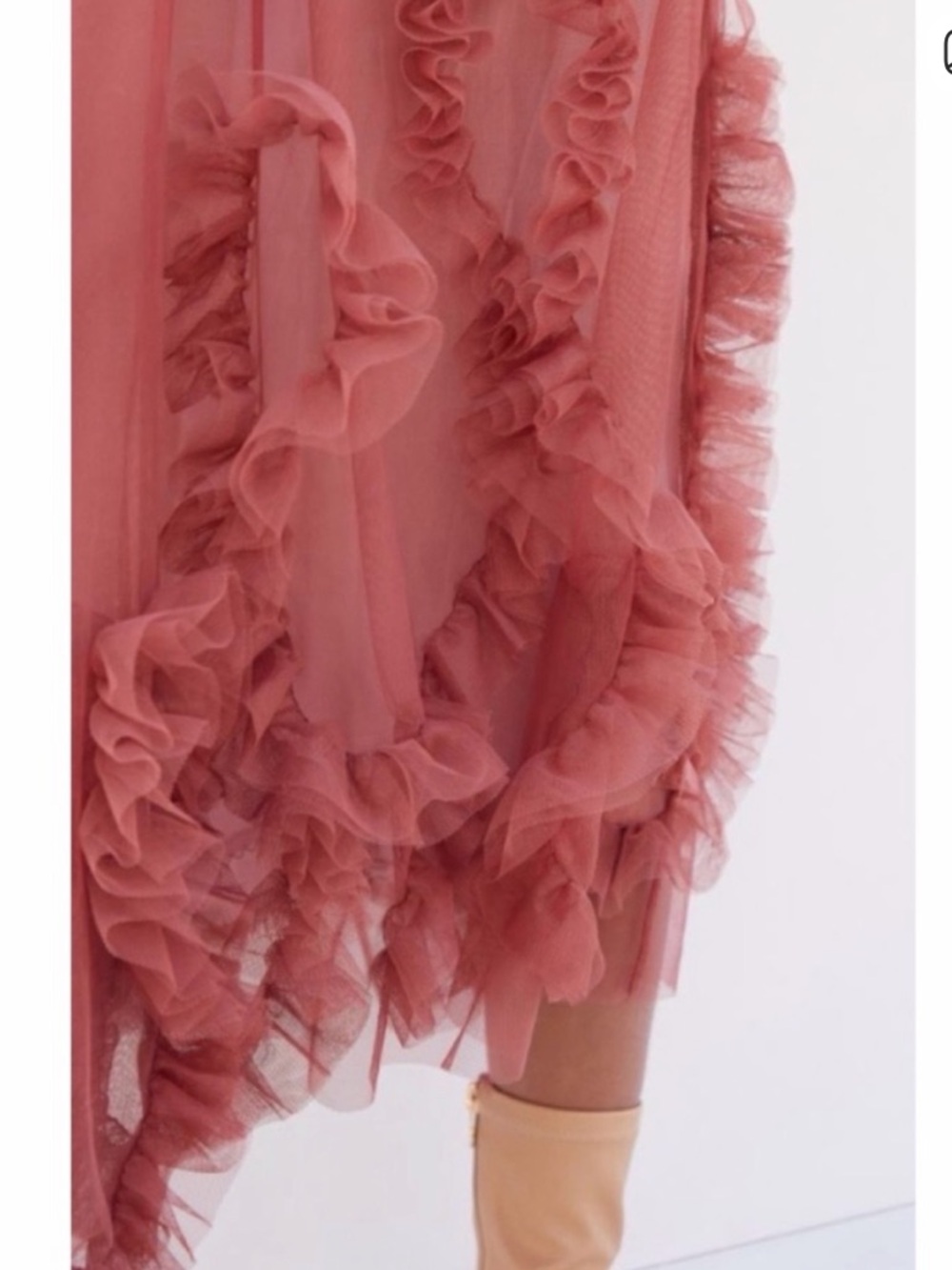 Anthropologie Felicity Rose Pink Ruffle Tulle Midi Skirt - Picture 6 of 17
